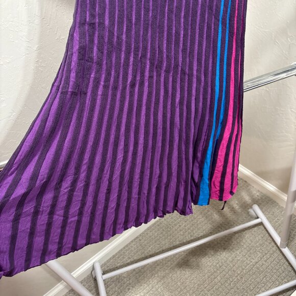 Ava Purple Pleated Knit Colorblock Tank Dress – Women’s - Picture 3 of 6